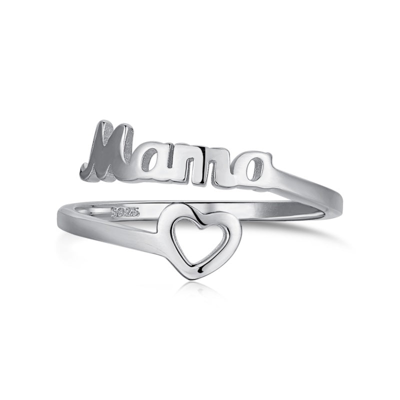 Mama Heart Ring Sterling Silver